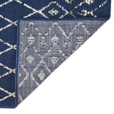 Christopher Knight Home® - Noble House - Dorvall 5'3" X 7' Indoor/Outdoor Area Rug, Navy Blue and Ivory