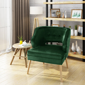 Christopher Knight Home® - Noble House - Mariposa Mid Century Emerald Velvet Accent Chair