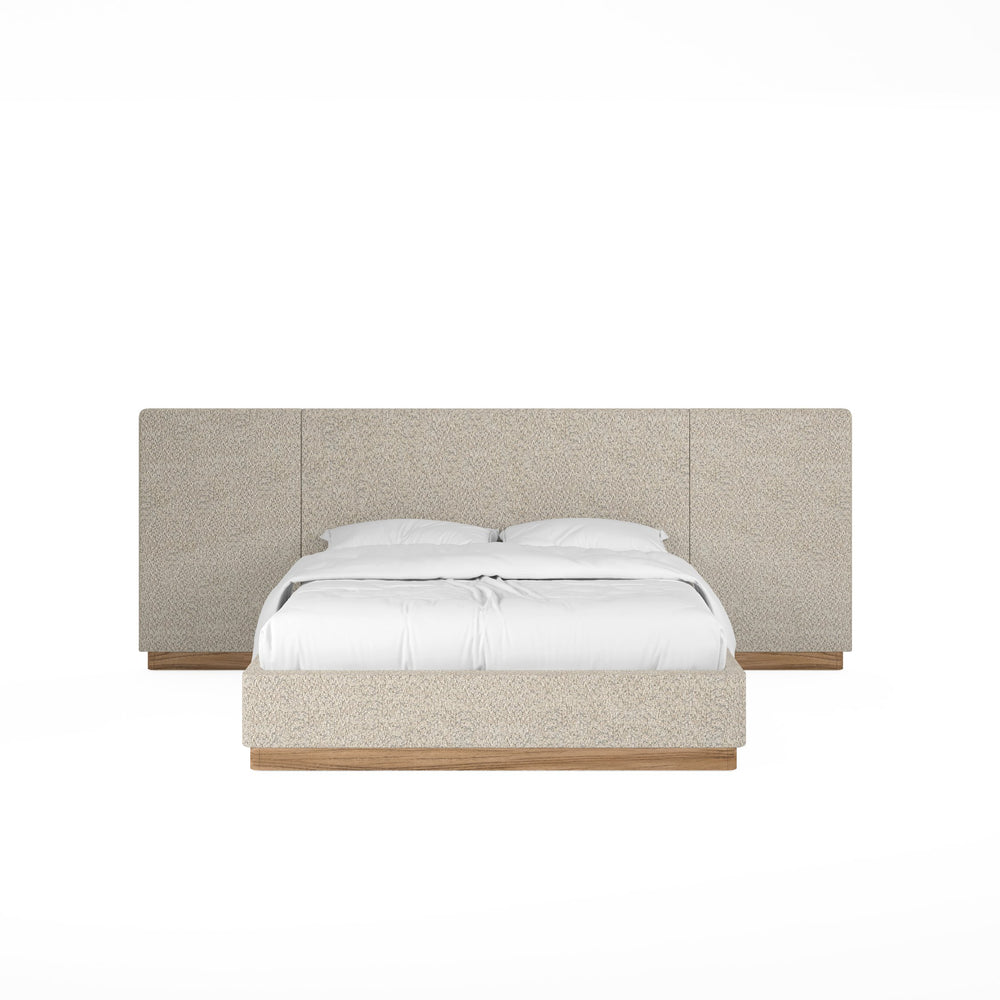 A.R.T. Furniture Portico Contemporary Bed With Curved Headboard And Sienna Wood Accents For Modern Bedrooms Brown Parawood Solids,Foam,Fabric 323126-3335w