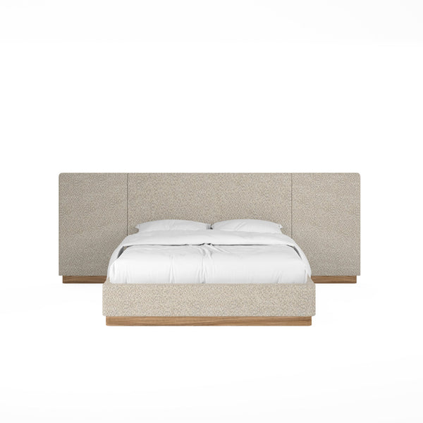 A.R.T. Furniture Portico Contemporary Bed With Curved Headboard And Sienna Wood Accents For Modern Bedrooms Brown Parawood Solids,Foam,Fabric 323126-3335w