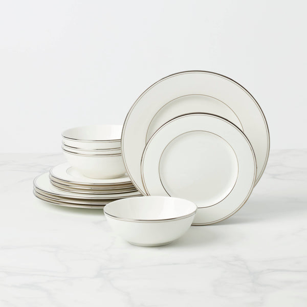 Lenox Federal Platinum 12-Piece Dinnerware Set, Service for 4 White, WHITE PORCELAIN 895707