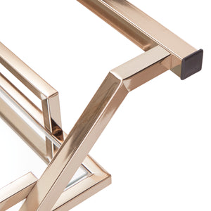 Homelegance By Top-Line Ronnie Champagne Gold Bar Cart Champagne Gold Metal