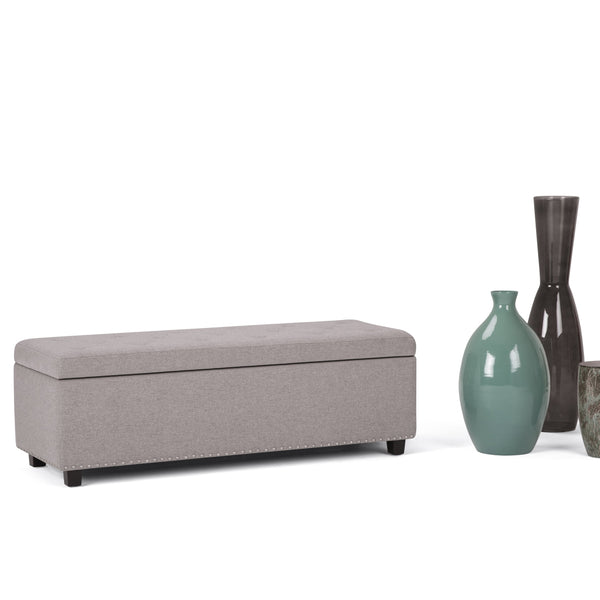 English Elm Hamilton Storage Ottoman In Cloud Grey - Stylish, Versatile Furniture With Safe Storage & Seating Options B136P158172