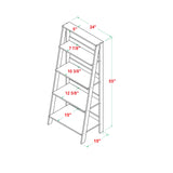 55" Ladder Bookshelf Black BS55LDBL Walker Edison