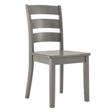 Homelegance By Top-Line Lorren Ladder Back Wood Dining Chairs (Set of 2) Grey Rubberwood