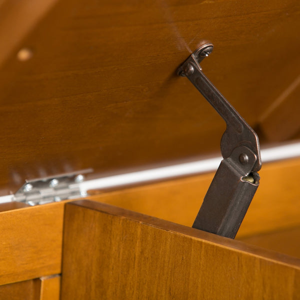 English Elm Amherst Solid Wood Storage Bench – Light Avalon Brown, Stylish Entryway Seating & Hidden Storage B136P158266