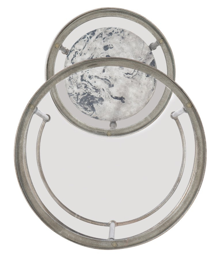 Hooker Furniture Nesting Concrete & Glass Tables Set With Champagne Metal Frame, Space-Saving Pair For Modern Living (97) 5889-80113-00
