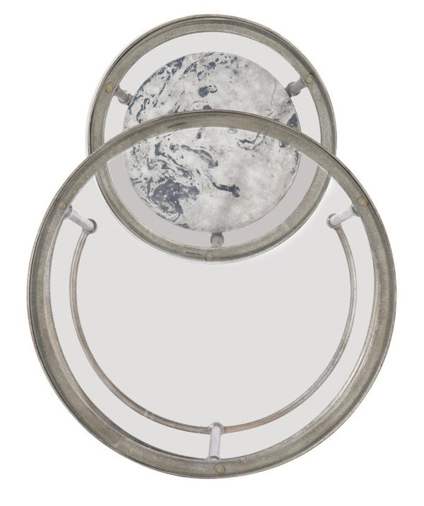 Hooker Furniture Nesting Concrete & Glass Tables Set With Champagne Metal Frame, Space-Saving Pair For Modern Living (97) 5889-80113-00