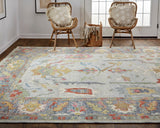 Feizy Rugs Karina Wool Hand Knotted Persian Rug Blue/Gray/Gold 2'-6" x 8'
