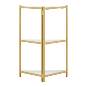 Homelegance By Top-Line Donnell Two-Tone Corner Bookcase Gold Iron
