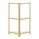 Homelegance By Top-Line Donnell Two-Tone Corner Bookcase Gold Iron