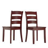 Homelegance By Top-Line Lorren Ladder Back Wood Dining Chairs (Set of 2) Red Rubberwood