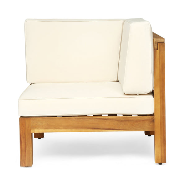 English Elm Brava Solid Acacia Cross-back Outdoor Armchair with Water-resistant Cushion Patio Seating 64491.00BGE-64492.00BGE