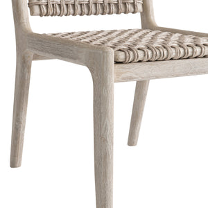 Bernhardt Bernhardt Atlas Outdoor Side Chair With Teak Frame & All-Weather Wicker, Sea Oat/Pampas Finish Elegance X09543