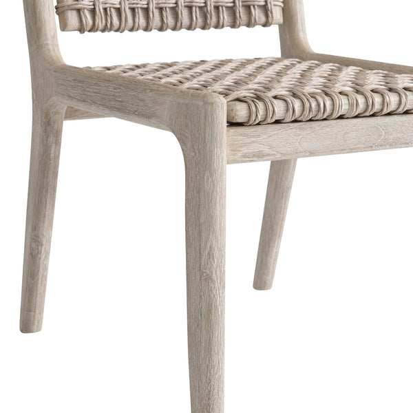 Bernhardt Bernhardt Atlas Outdoor Side Chair With Teak Frame & All-Weather Wicker, Sea Oat/Pampas Finish Elegance X09543