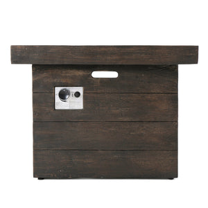 English Elm Anchorage Square Mgo Wood Burning Fire Pit Outdoor Patio Heat 40000 Btu Grey 57551.00BRN-40K