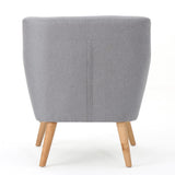 Christopher Knight Home® - Noble House - Meena Buttoned Mid Century Modern Light Grey Fabric Club Chair