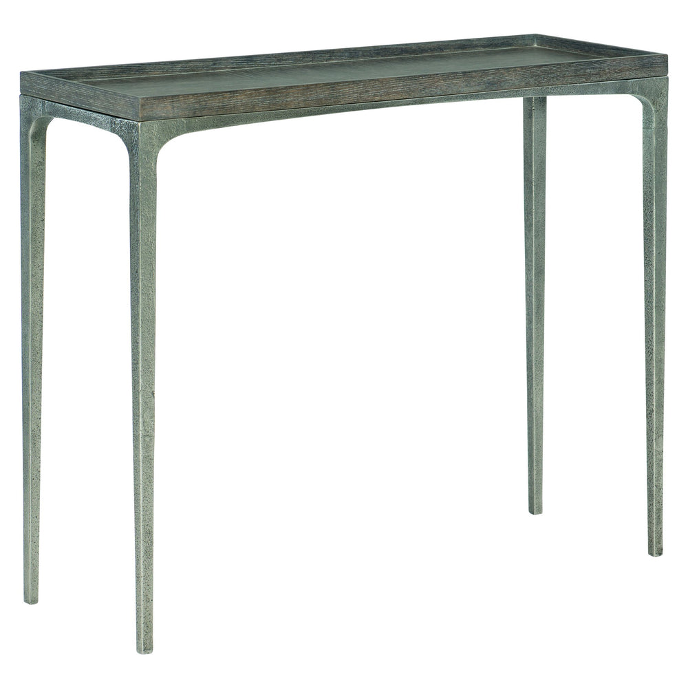 Bernhardt Bernhardt Linea Sofa Table With Cerused Charcoal Oak Top & Textured Graphite Aluminum Base, 36" 384912B