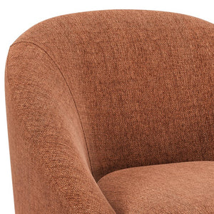 English Elm Redding Mid-Century Accent Chair with Curved Back, Deep Cushion & Solid Rubberwood Legs, Rust Red B136P159542