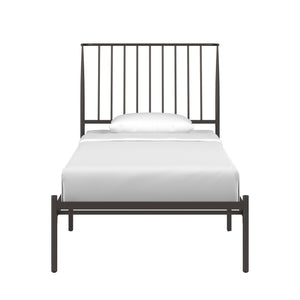 Homelegance By Top-Line Dante Metal Platform Bed with Curved Metal Headboard Dark Bronze Metal
