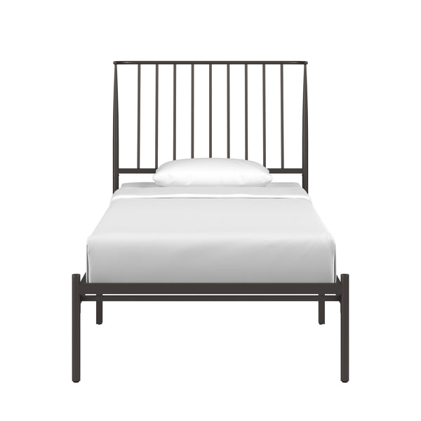 Homelegance By Top-Line Dante Metal Platform Bed with Curved Metal Headboard Dark Bronze Metal
