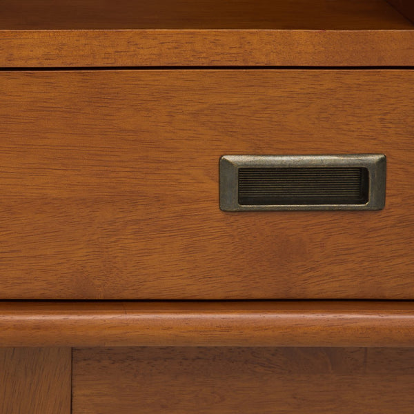 English Elm Draper - Stylish Mid Century Wide Bookcase In Teak Brown With Storage Drawers For Modern Spaces B136P158160