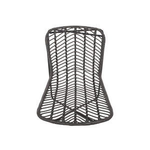 English Elm Gatlin Woven Wicker Outdoor Accent Chair Set Bohemian Curved Shell with Geometric Base 70650.00GRY