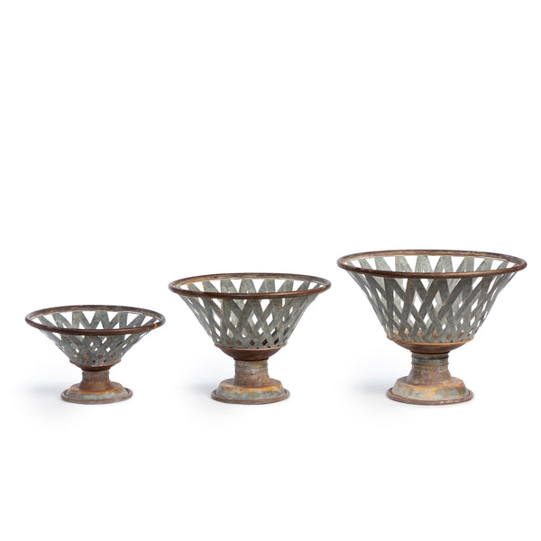 Woven Metal Footed Bowl, Set of 3 ECM10298 Park Hill
