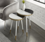 Taj 2-Pack Marble Top Side Tables