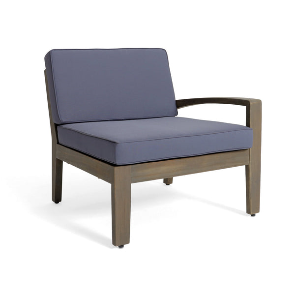 English Elm Grenada Acacia Hardwood Outdoor Sectional with Water Resistant Cushions Patio Set 63702.00GDGRY