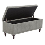 Homelegance By Top-Line Lyon Tufted Storage Bench Grey Polyester