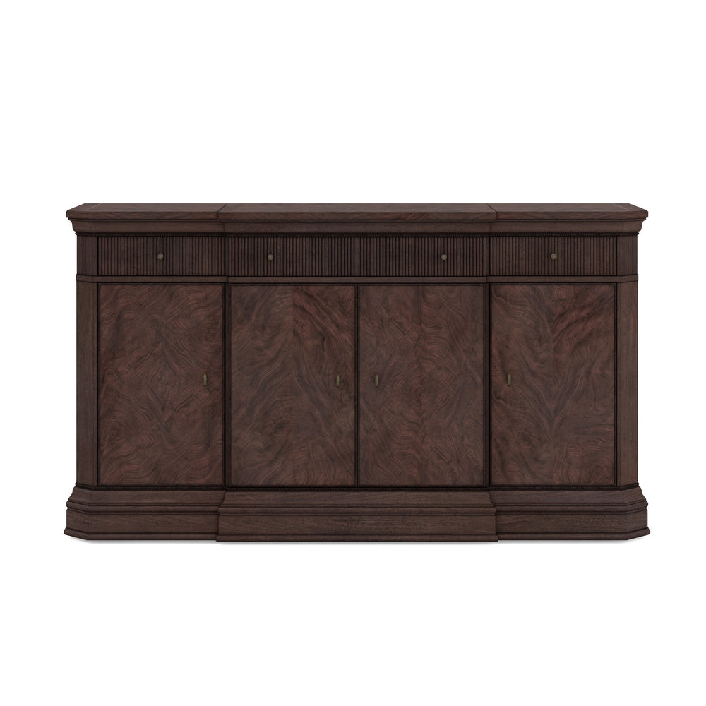A.R.T. Furniture Revival Credenza: Elegant Napa Mahogany Storage With Adjustable Shelves, Soft Close Doors & Timeless Design Brown Rubberwood Solids,Quarter Mahogany Veneer,Resin,Metal 328250-1730
