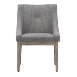 Homelegance By Top-Line Marsean Button Tufted Slope Arm Linen Dining Chairs (Set of 2) Grey Rubberwood