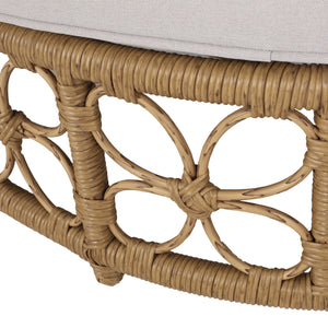 English Elm Christopher Knight Home® - Patio Shane Wicker Outdoor Daybed with Pillows — 60" Boho Rattan Lounger, Water-Resistant Cushions, Floral Backrest 72158.00LBRN