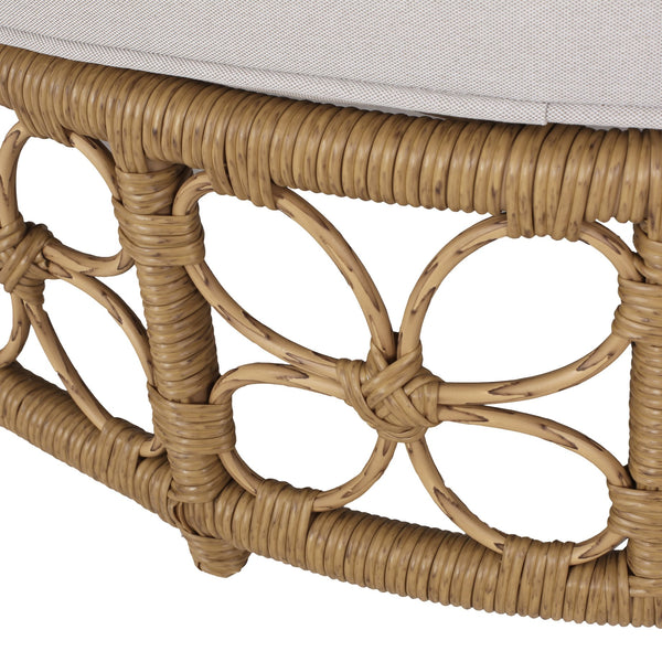 English Elm Christopher Knight Home® - Patio Shane Wicker Outdoor Daybed with Pillows — 60" Boho Rattan Lounger, Water-Resistant Cushions, Floral Backrest 72158.00LBRN