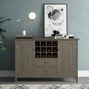 English Elm Bedford Sideboard Buffet With Wine Rack - Rustic Farmhouse Grey Storage For Dining & Living Spaces B136P158483