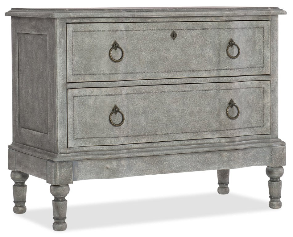 Hooker Furniture Boheme Verbena Bachelor's Chest Stonewash Blue 2-Drawer Cedar & Felt Lined With Integrated Lighting 5750-90017-BLU3