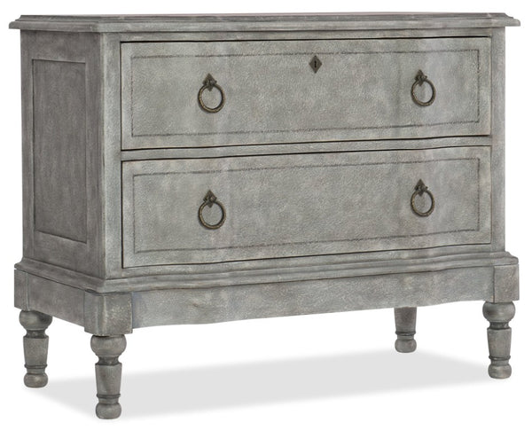 Hooker Furniture Boheme Verbena Bachelor's Chest Stonewash Blue 2-Drawer Cedar & Felt Lined With Integrated Lighting 5750-90017-BLU3
