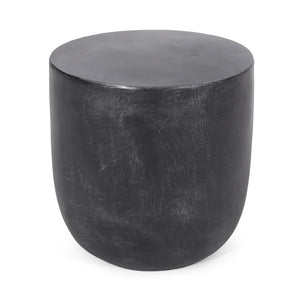 English Elm Outdoor Seamless Concrete Barrel Side Table for Patio Lounge and Indoor Accent Use 73448.00