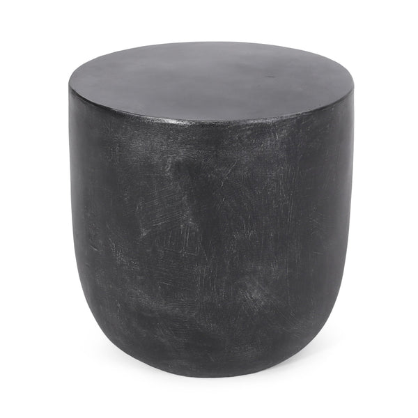 English Elm Outdoor Seamless Concrete Barrel Side Table for Patio Lounge and Indoor Accent Use 73448.00