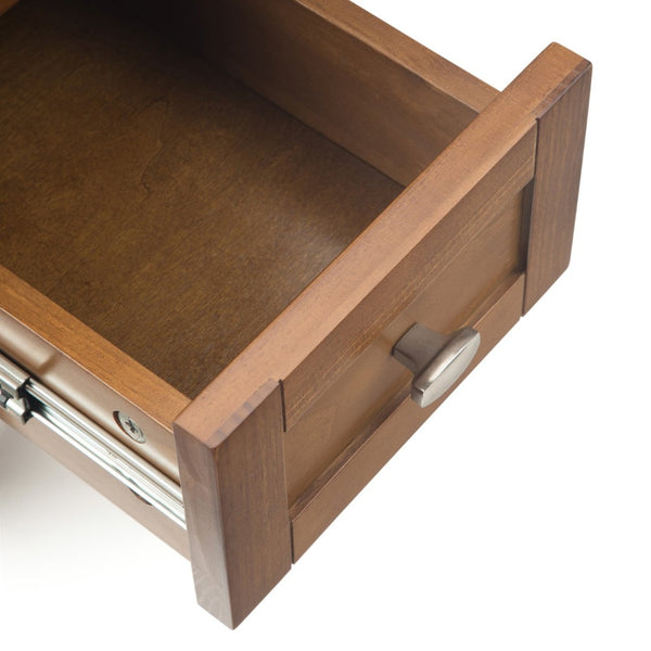 English Elm Warm Solid Wood 14-Inch Wide Transitional Narrow Side Table With Storage For Compact Spaces B136P159567-GIGA