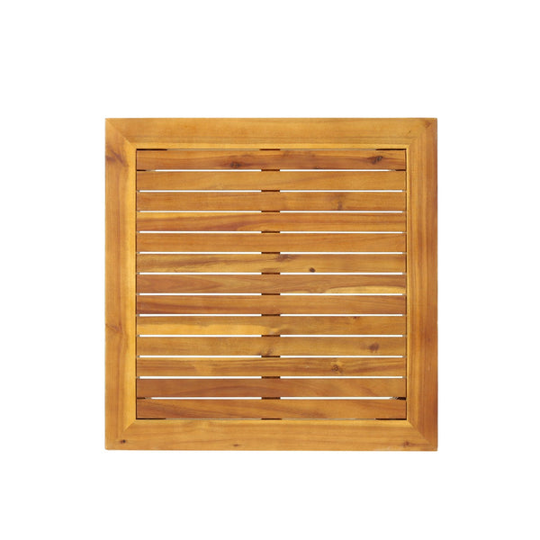 English Elm Aston Outdoor 4 Piece Acacia Wood Chat Set with Mid Century Slat Panel Design 72996.00-72997.00-74099.00DGRY