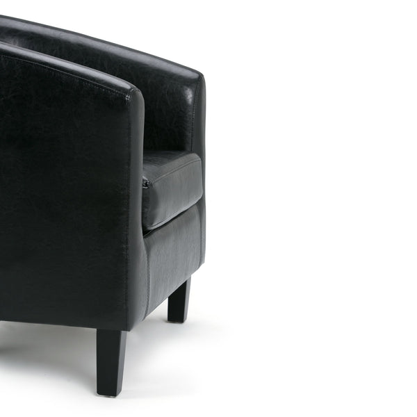 English Elm Austin Tub Chair - Sleek Black Vegan Leather With Solid Wood Legs - Modern Comfort For Any Room B136P159637