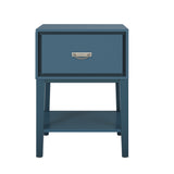 Homelegance By Top-Line Labron 1-Drawer Side Table Blue Wood