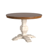 Homelegance By Top-Line Juliette Two-Tone Round Solid Wood Top Dining Table White Rubberwood