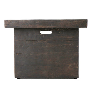 English Elm Anchorage Square Mgo Wood Burning Fire Pit Outdoor Patio Heat 40000 Btu Grey 57551.00BRN-40K