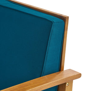 English Elm Perla Solid Acacia Outdoor Club Chair Slatted Hardwood Frame Resort Patio Seat 61442.00BLU-61442.00BLU