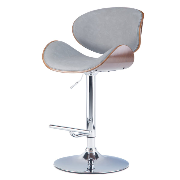 English Elm Marana Bentwood Adjustable Swivel Bar Stool In Stone Grey - Chic Comfort For Modern Spaces B136P158936