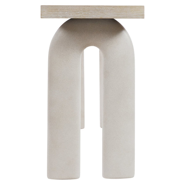 Bernhardt Bernhardt Antibes Console Table With Rustic Oak Top & Sculptural Pumice Arched Concrete Legs, 68" 350913