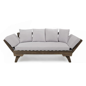 English Elm Ottavio Outdoor Acacia Wood Daybed with Weather Resistant Cushions for Patio Lounging 63454.00